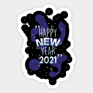 Happy new year 2021 hand lettering Sticker